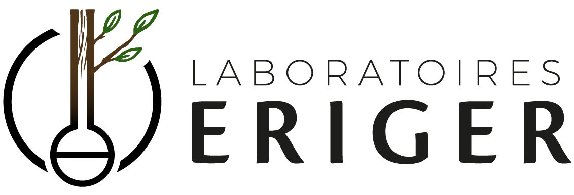 Logo mis en avant sur le site vitrine créé par l'Agence Iltze pour les Laboratoires Eriger, start-up